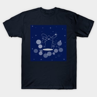 Mill, harvest, flour. Banner, illustration with dark blue color background T-Shirt